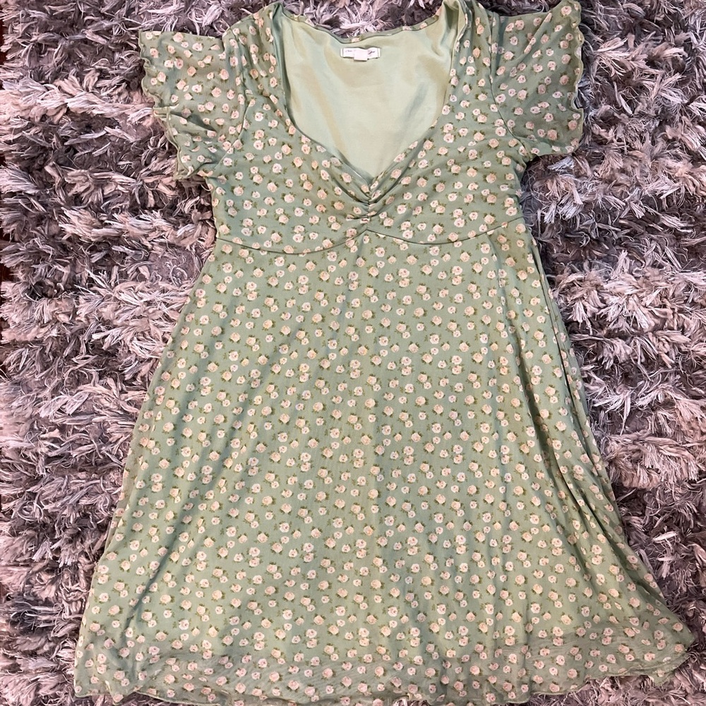 See You Monday Green Flutter Sleeve Sundress - Picture 6 of 8